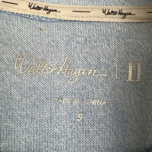 Walter Hagen Midweight 1/4 Zip Pullover Top Light Blue Cotton Blend Size S NWT - Picture 5 of 10